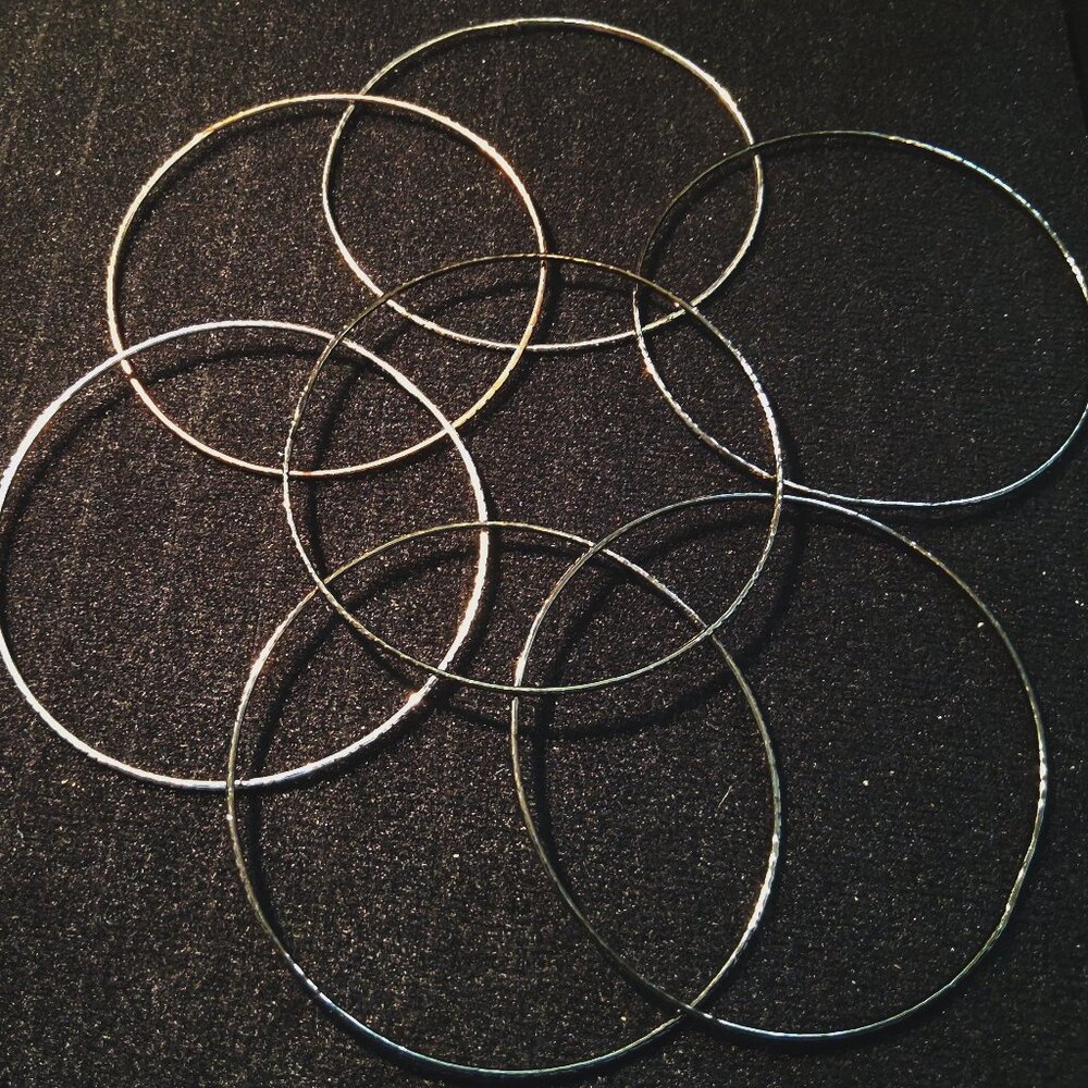 Bangle Bracelets - 27 Assorted Gold/Silver/Black … - image 4